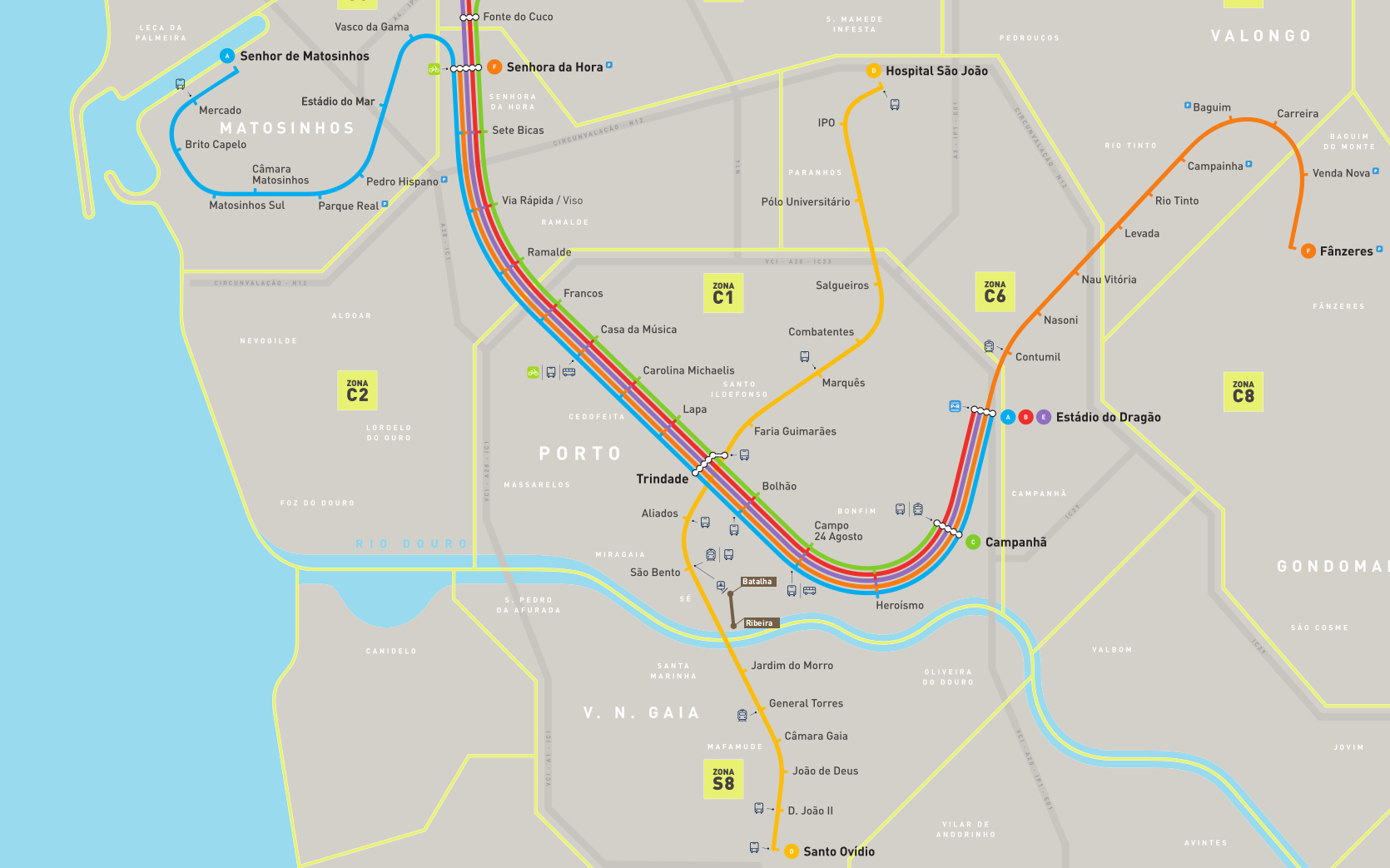 Porto metro térkép
