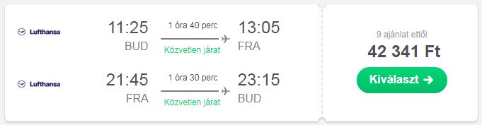 Budapest Frankfurt Lufthansa repülőjegy