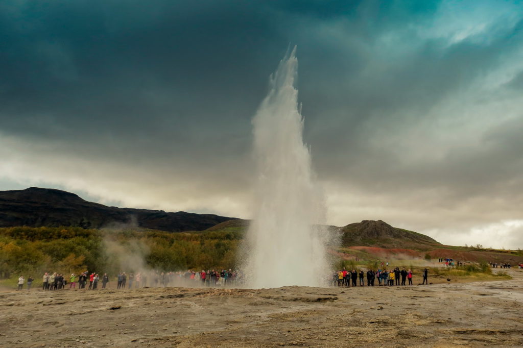 Izland Strokkur gejzír