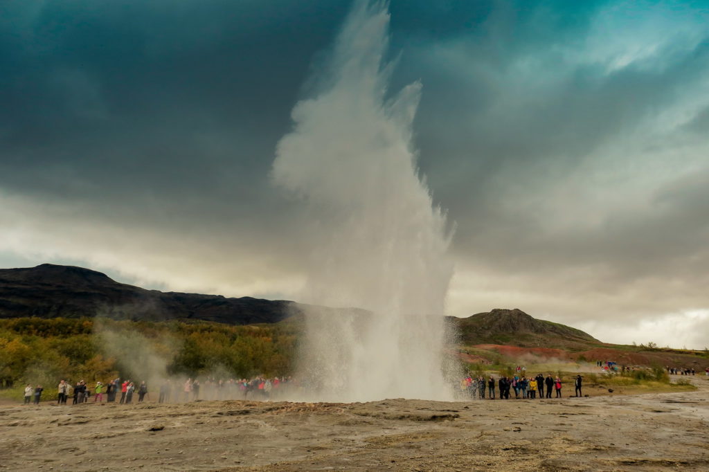 Izland Strokkur gejzír