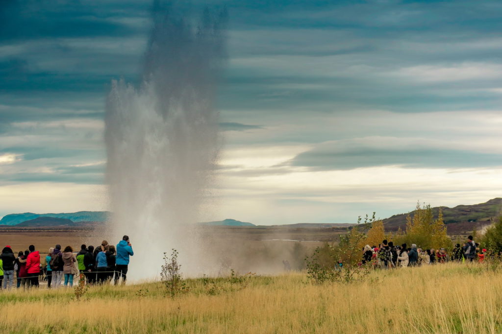 Izland Strokkur gejzír