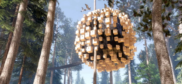 Biosphere: lappföldi lombház surround madárcsicsergéssel